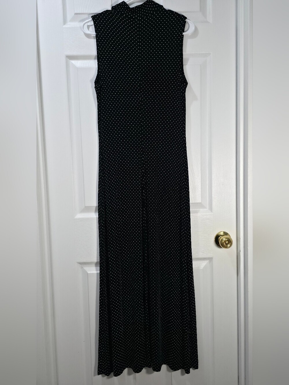 VTG Ronni Nicole 90s Mock Neck Polka Dot Maxi Dress 10 - Picture 6 of 9